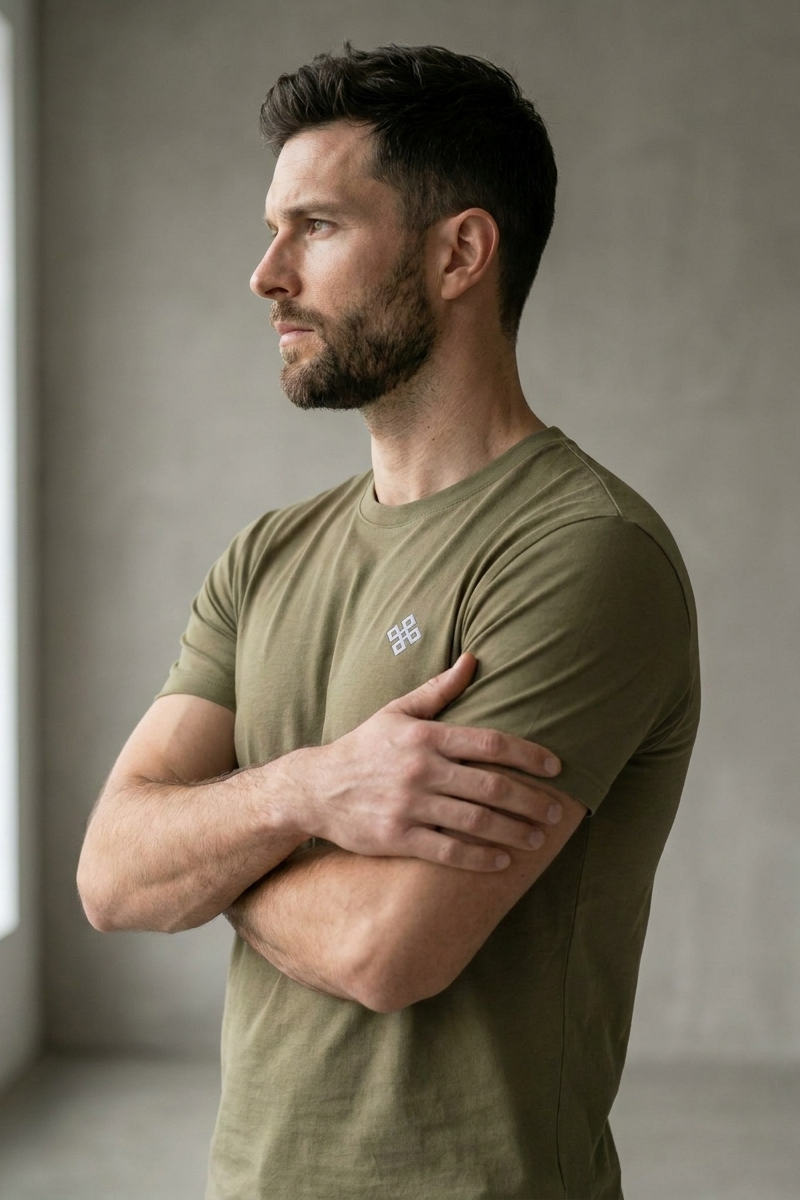 Camiseta de Autor corte regular: El estándar esencial - Bordado de cruz cuadrada
