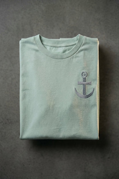 Camiseta de Autor corte relajado: El equilibrio del líder - Bordado de ancla