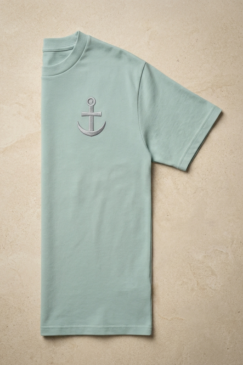 Camiseta de Autor corte relajado: El equilibrio del líder - Bordado de ancla