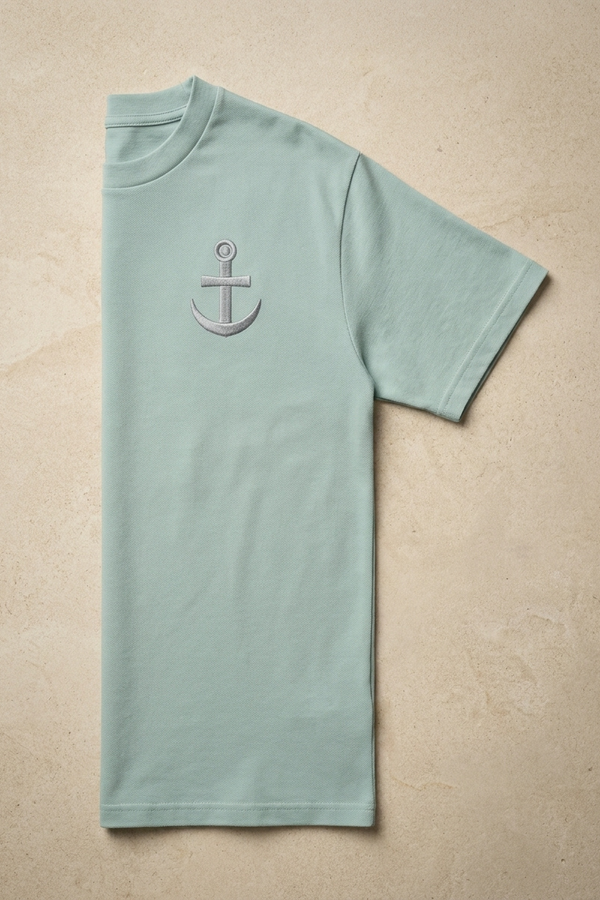 Camiseta de Autor corte relajado: El equilibrio del líder - Bordado de ancla