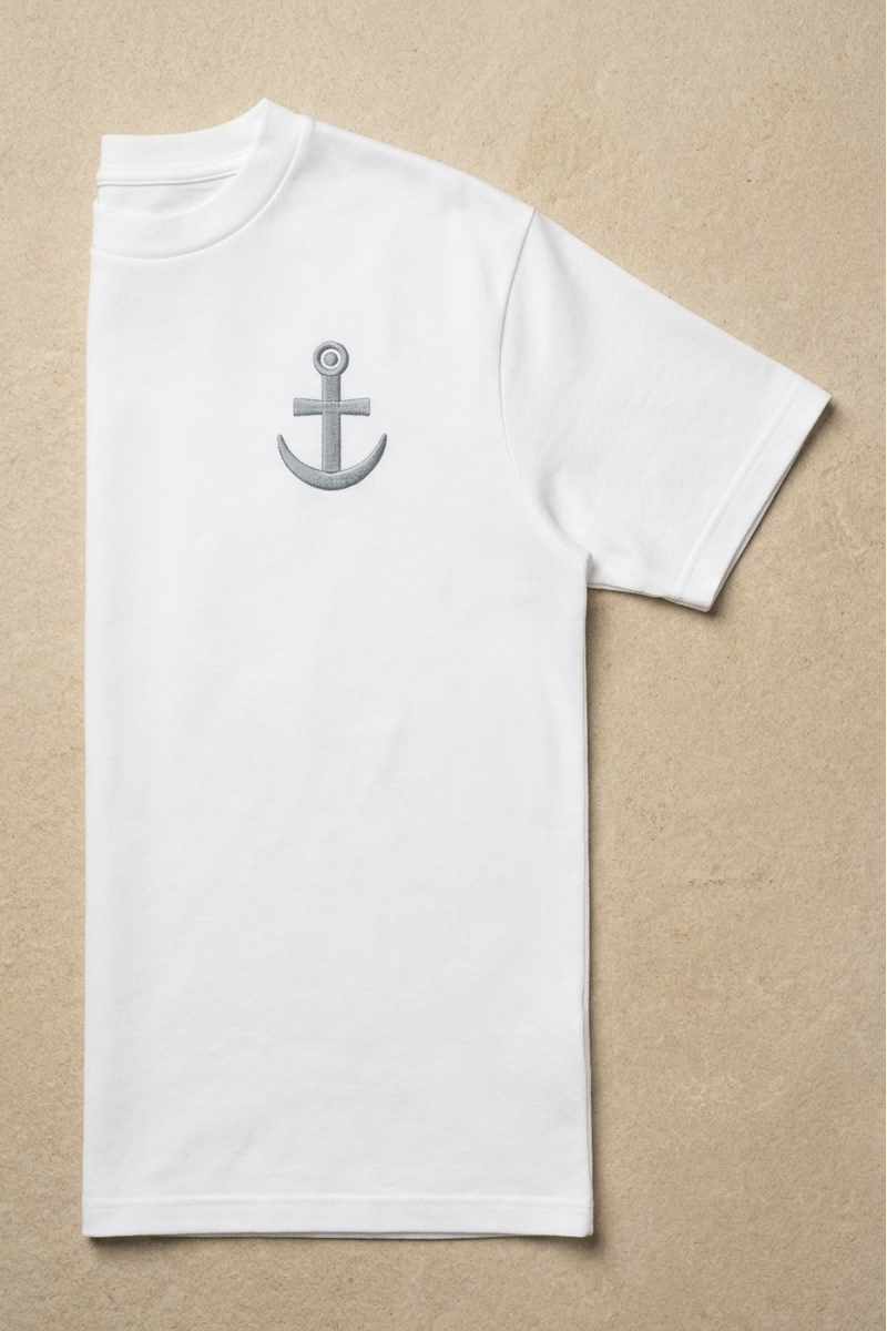 Camiseta de Autor corte relajado: El equilibrio del líder - Bordado de ancla