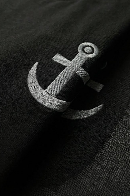 Camiseta de Autor corte relajado: El equilibrio del líder - Bordado de ancla
