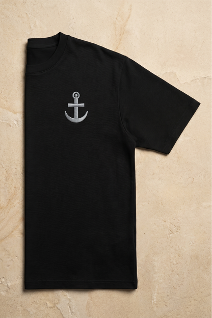 Camiseta de Autor corte relajado: El equilibrio del líder - Bordado de ancla